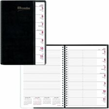 Brownline Pre-Vu Weekly Planner, Transparent Section, English, Black (CB920.BLK)