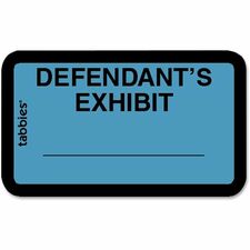 Tabbies Defendant's Exhibit Legal File Labels