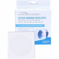 Compucessory CD/DVD White Window Envelopes