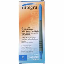 Integra Rubber Barrel Retractable Ballpoint Pens