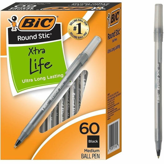 BIC Round Stic Ballpoint Pens (Black)