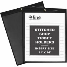 C-Line Shop Ticket Holders - Stitched - One Side Clear - 11" x 14"