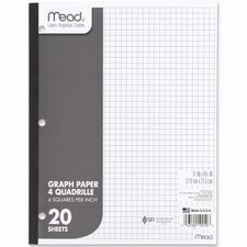Mead Quad Ruled 3 - Hole Graph Paper - Letter