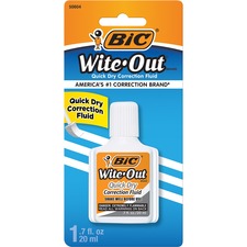 BIC Quick Dry Correction Fluid, White