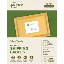Avery® Eco-Friendly Shipping Labels for for Laser and Inkjet Printers, 3?" x 4"