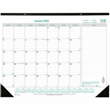 Brownline Ecologix Monthly Desk Pad Calendar 22"x 17" , English