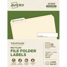 Avery® EcoFriendly File Folder Label