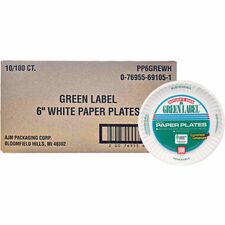 Green Label 6" Green Label Economy Paper Plates