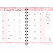 House of Doolittle BCA Pink Cover Monthly Wirebound Journal