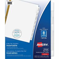 Avery® Big Tab Insertable Dividers, 8 tabs, 1 set