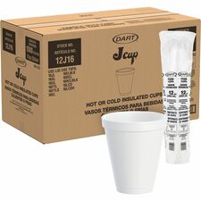 Dart J Cup 12 oz Squat Insulated Foam Cups