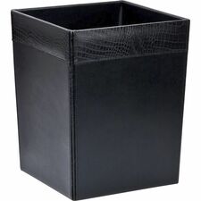 Dacasso Crocodile Embossed Leather Waste Basket