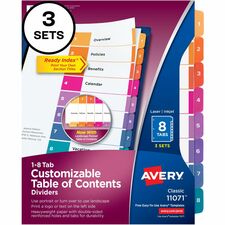 Avery® Ready Index 8-tab Dividers
