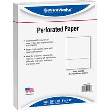 Printworks Pre-Perforated Paper for Invoices, Statements, Gift Certificates & More
