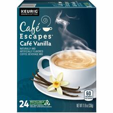Café Escapes® K-Cup, Pod Café Vanilla, Keurig Single-Serve K-Cup Pods, 24 Count