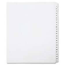 SKILCRAFT Preprinted Tabs Table of Contents Sheets