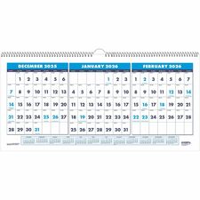 House of Doolittle 3-month Horizontal Wall Calendar