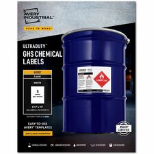 Avery® UltraDuty GHS Chemical Labels 8½" x 11" , for Laser Printers