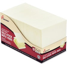 SKILCRAFT 3" Yellow Self-stick Note Pads