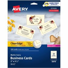 Avery Business Cards, Ivory, True Print(R) Two-Sided Printing, 2" x 3-1/2" , 200 Cards
