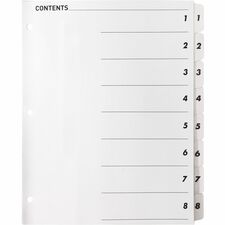 Business Source Table of Content Quick Index Dividers