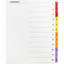 Business Source Table of Content Quick Index Dividers