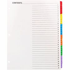 Business Source Table of Content Quick Index Dividers