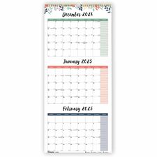 Blueline 3-Month Colorful Wall Calendar