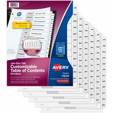 Avery® Monthly Tab Table of Contents Dividers