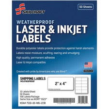SKILCRAFT Weatherproof Mailing Labels