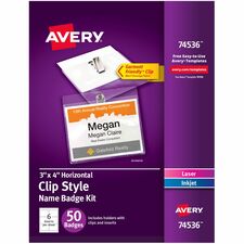 Avery® Top-Loading Clip-Style Name Badges