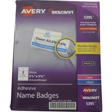 SKILCRAFT® Avery Adhesive Name Badges