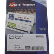 SKILCRAFT® Avery 2-sided Tent Cards