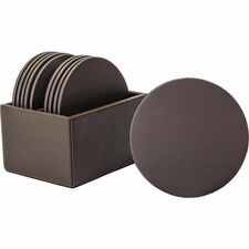 Dacasso Leatherette Round Coaster Set