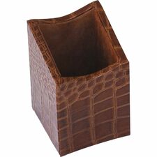 Protacini Cognac Brown Italian Patent Leather Pencil Cup