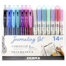 Zebra SARASA Clip Pen/MIDLINER Marker Journaling Set