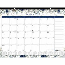 Blueline Abstract Floral Monthly Desk Pad