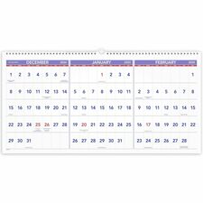 At-A-Glance 3-Month Horizontal Wall Calendar