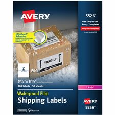 Avery 5-1/2" x 8-1/2" Labels, Ultrahold, 100 Labels (5526)
