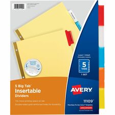 Avery® Big Tab Insertable Dividers - Reinforced Gold Edge