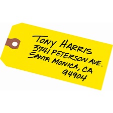 Avery® Unstrung Shipping Tags, 11.5 pt. Stock, 4-3/4" x 2-3/8" , 1,000 Yellow Hang Tags