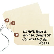 Avery® Shipping Tags with Wire, 11.5 pt. Stock, 5-1/4"x2-5/8" , 1,000 Manila Hang Tags