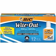 BIC Quick Dry Correction Fluid, White