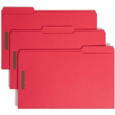 Smead Colored 1/3 Tab Cut Legal Recycled Fastener Folder