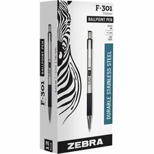 Zebra STEEL 3 Series F-301 Retractable Ballpoint Pen