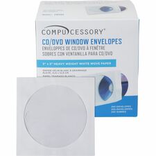 Compucessory CD/DVD White Window Envelopes