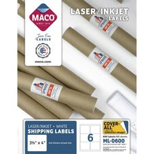 Maco Laser Printer White Shipping Labels