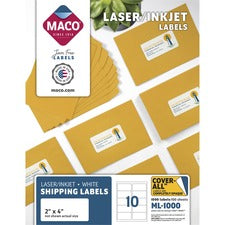 Maco Laser Printer White Shipping Labels