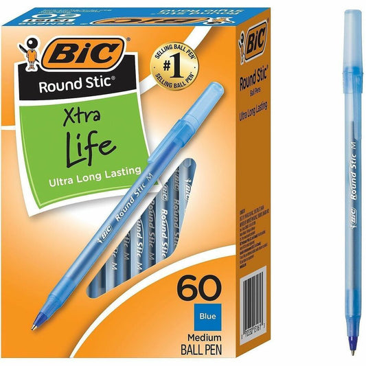 BIC Round Stic Ballpoint Pens (Blue)