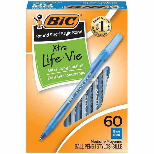 BIC Round Stic Ballpoint Pens (Blue)